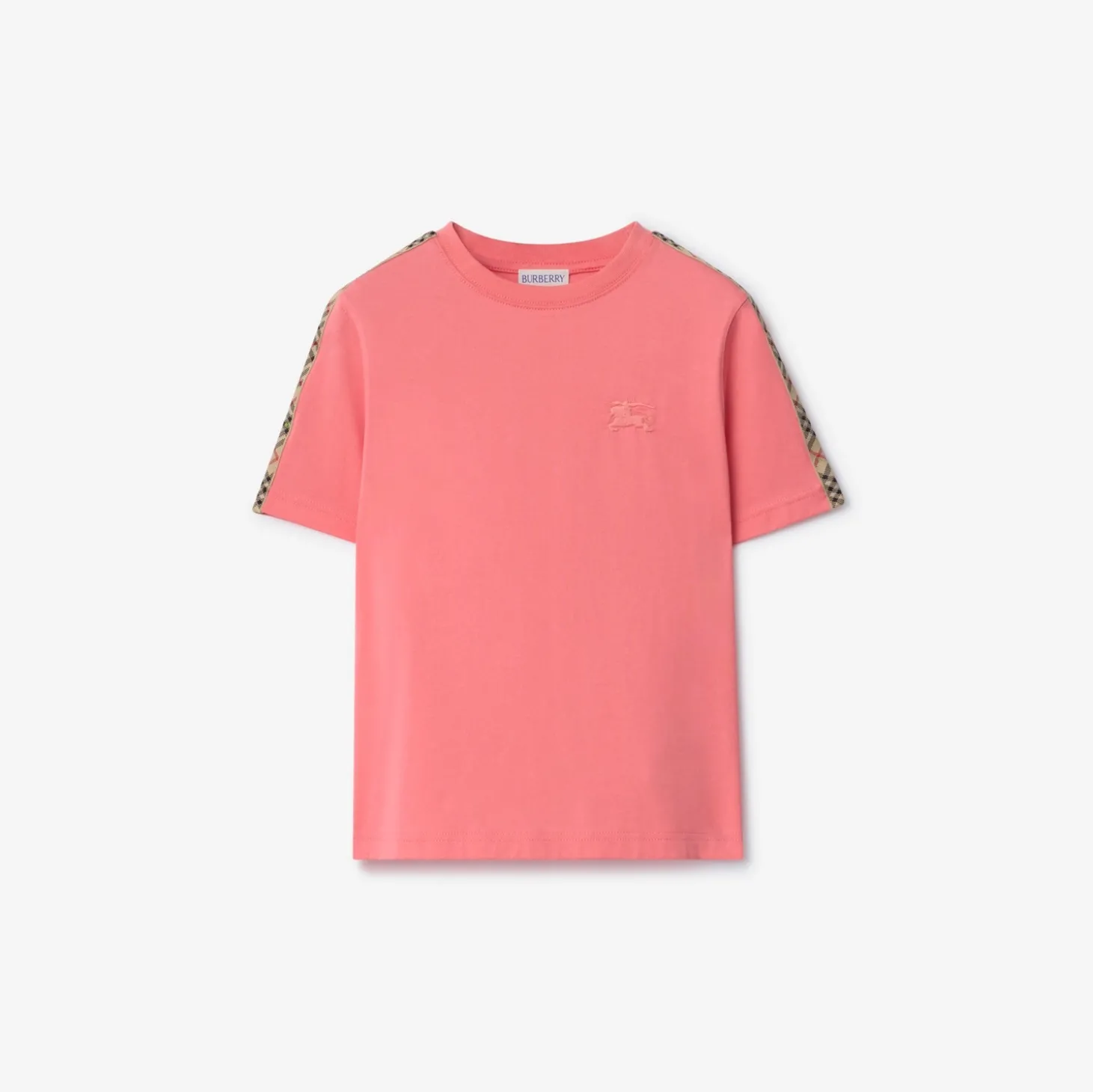 Check Trim Cotton T-shirt