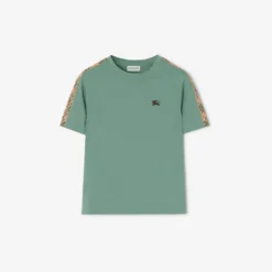 Check Trim Cotton T-shirt