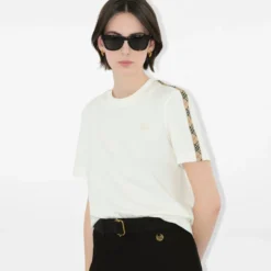 Check Trim Cotton T-shirt