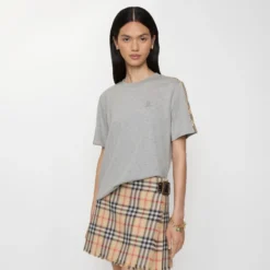 Check Trim Cotton T-shirt