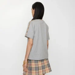 Check Trim Cotton T-shirt
