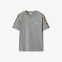 Check Trim Cotton T-shirt