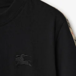 Check Trim Cotton T-shirt