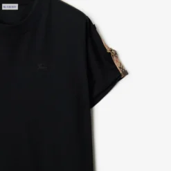 Check Trim Cotton T-shirt Dress