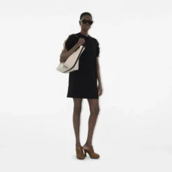 Check Trim Cotton T-shirt Dress