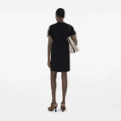 Check Trim Cotton T-shirt Dress