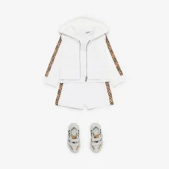 Check Trim Cotton Zip Hoodie