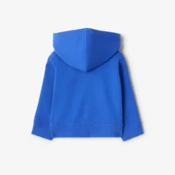 Check Trim Cotton Zip Hoodie