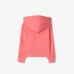 Check Trim Cotton Zip Hoodie