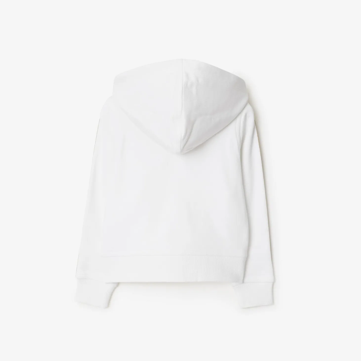 Check Trim Cotton Zip Hoodie