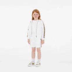 Check Trim Cotton Zip Hoodie