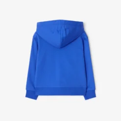 Check Trim Cotton Zip Hoodie