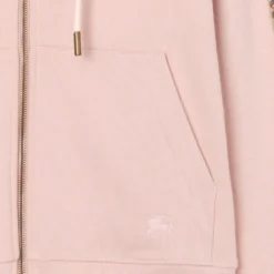 Check Trim Cotton Zip Hoodie