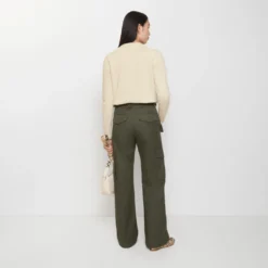 Check Trim Gabardine Cargo Trousers