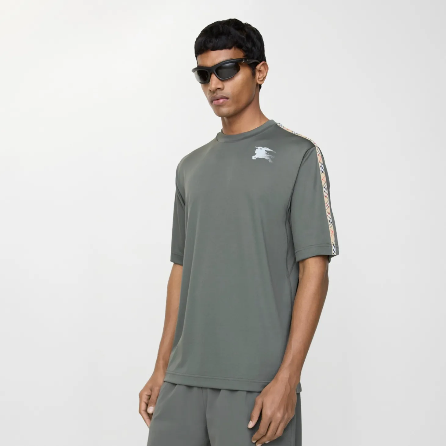 Check Trim Jersey T-shirt