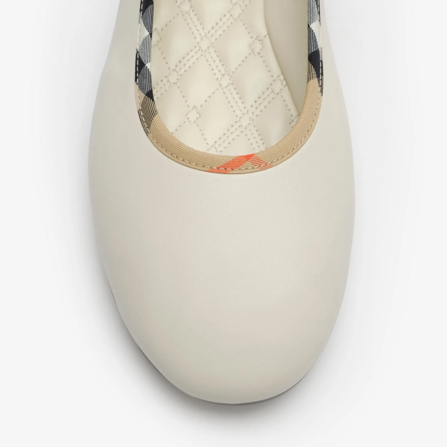 Check Trim Leather Robin Ballerinas