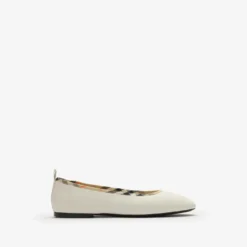 Check Trim Leather Robin Ballerinas