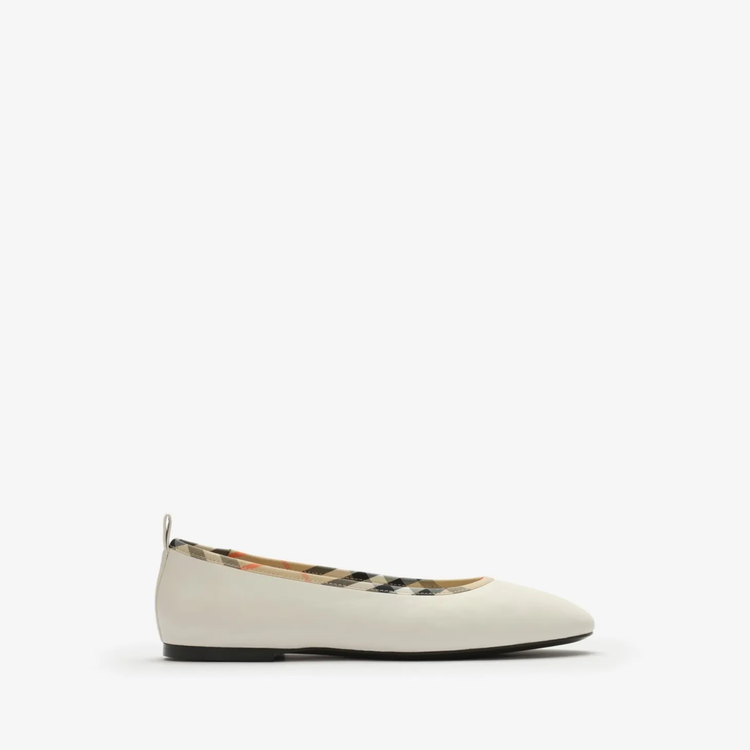 Check Trim Leather Robin Ballerinas