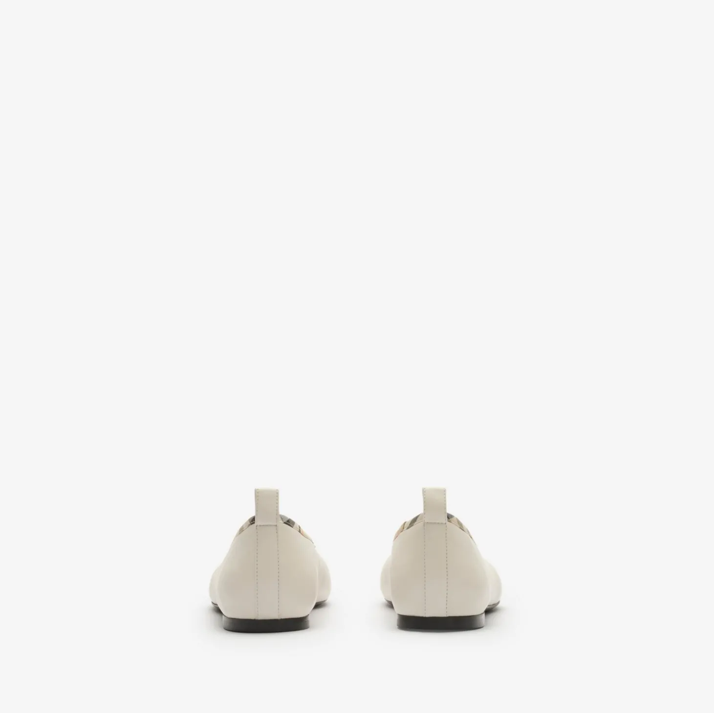 Check Trim Leather Robin Ballerinas