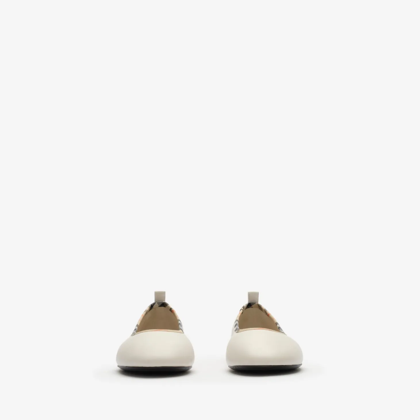 Check Trim Leather Robin Ballerinas