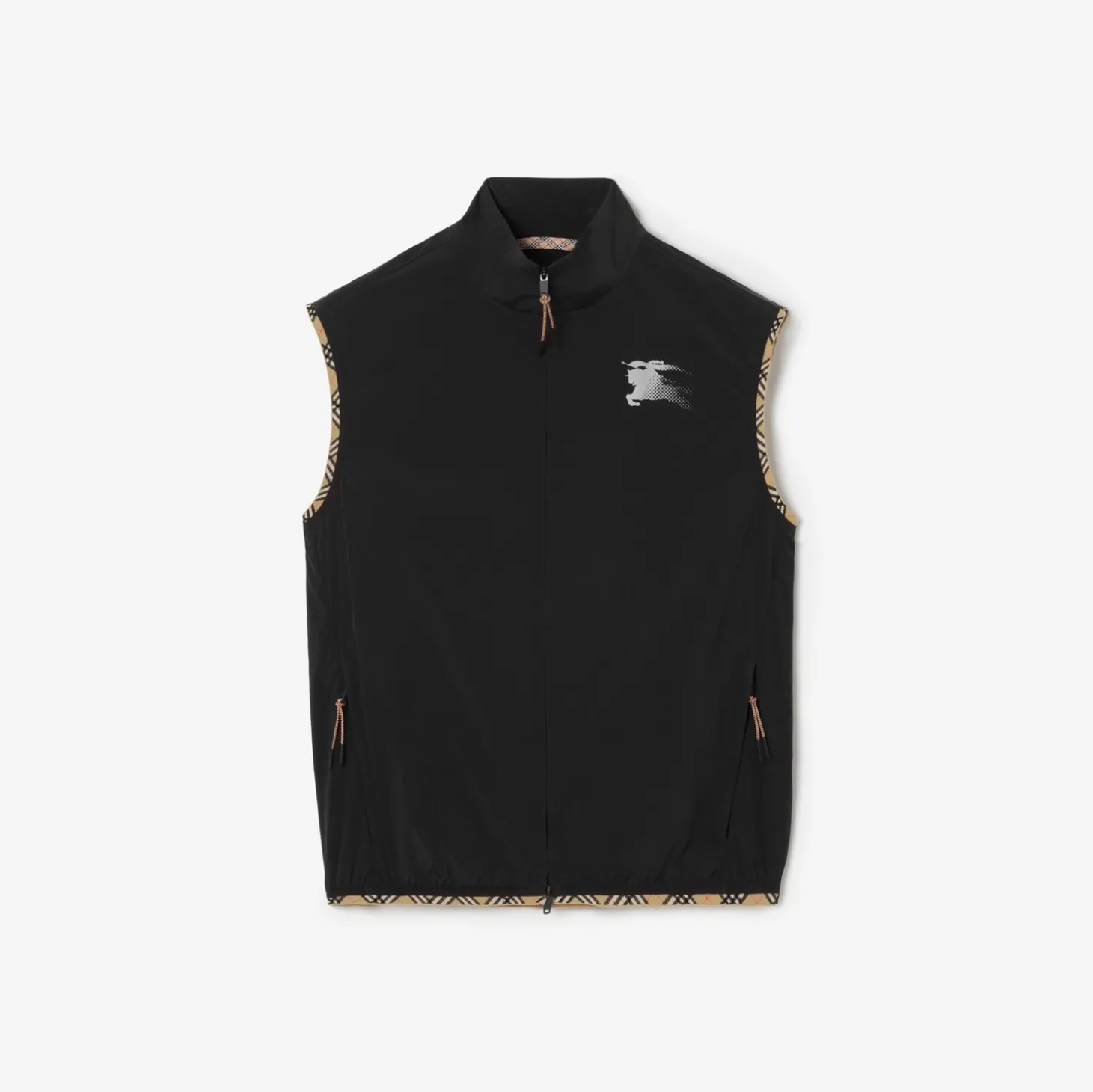 Check Trim Nylon Gilet