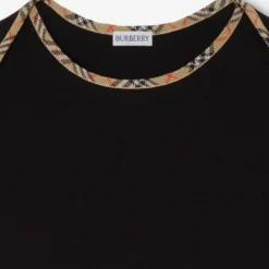 Check Trim Stretch Cotton T-shirt
