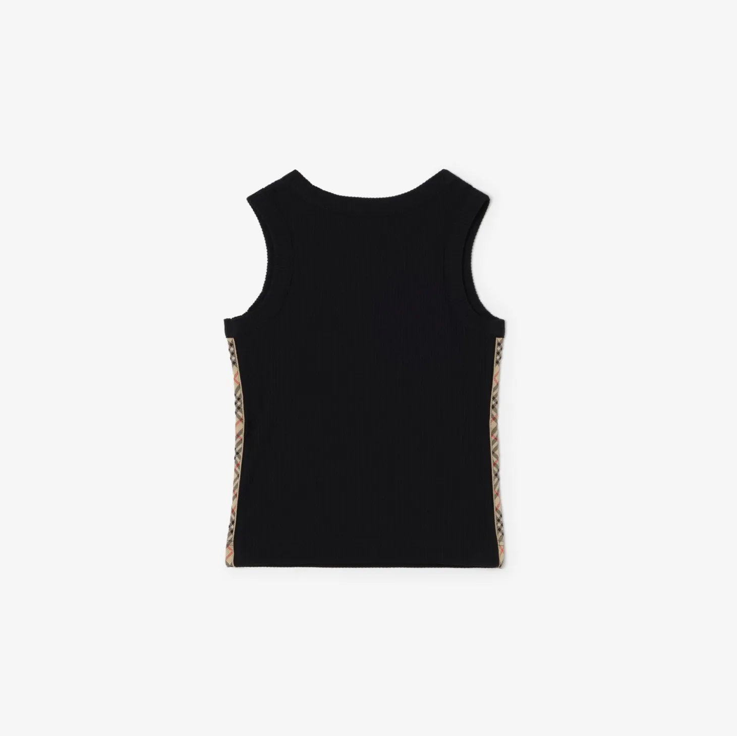 Check Trim Stretch Cotton Vest