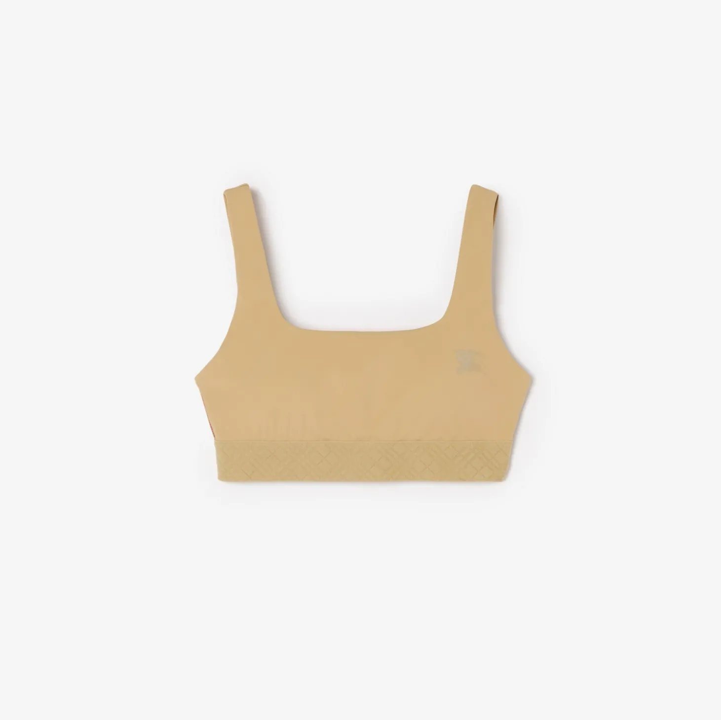 Check Trim Stretch Nylon Bra Top