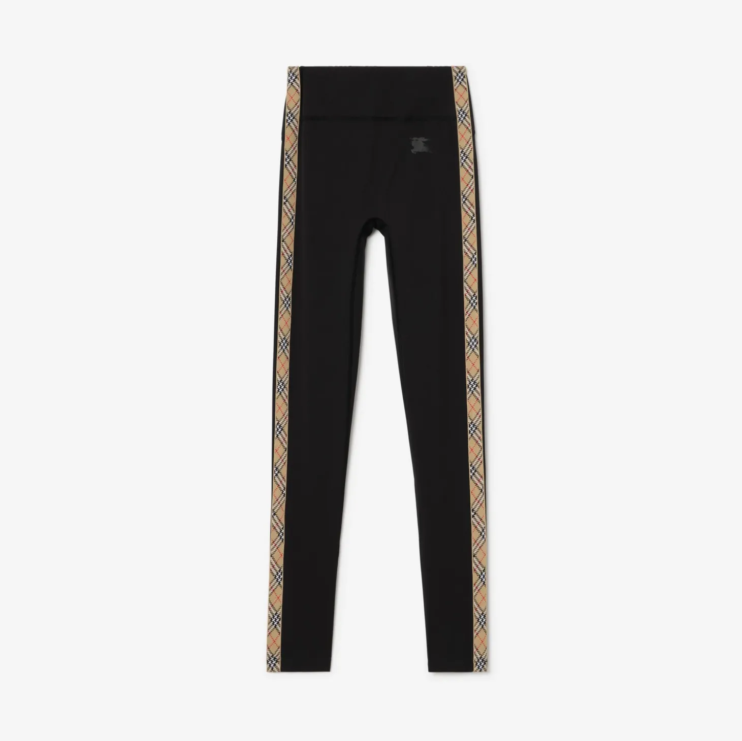 Check Trim Stretch Nylon Leggings