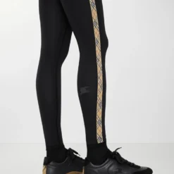 Check Trim Stretch Nylon Leggings