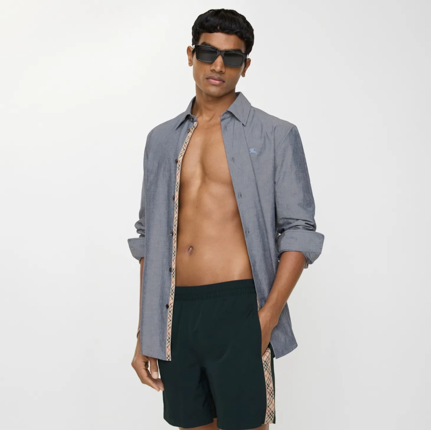 Check Trim Swim Shorts