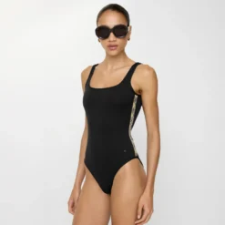 Check Trim Swimsuit