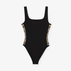 Check Trim Swimsuit