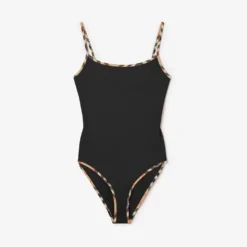 Check Trim Swimsuit
