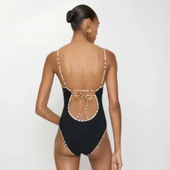Check Trim Swimsuit