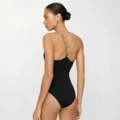Check Trim Swimsuit