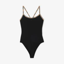 Check Trim Swimsuit