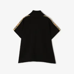 Check Trim Wool Cape