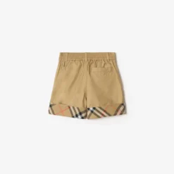 Check Turn-up Cotton Shorts