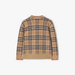 Check Wool Cardigan
