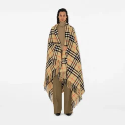 Check Wool Cashmere Blanket