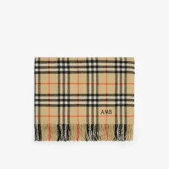 Check Wool Cashmere Blanket