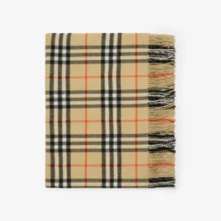 Check Wool Cashmere Blanket