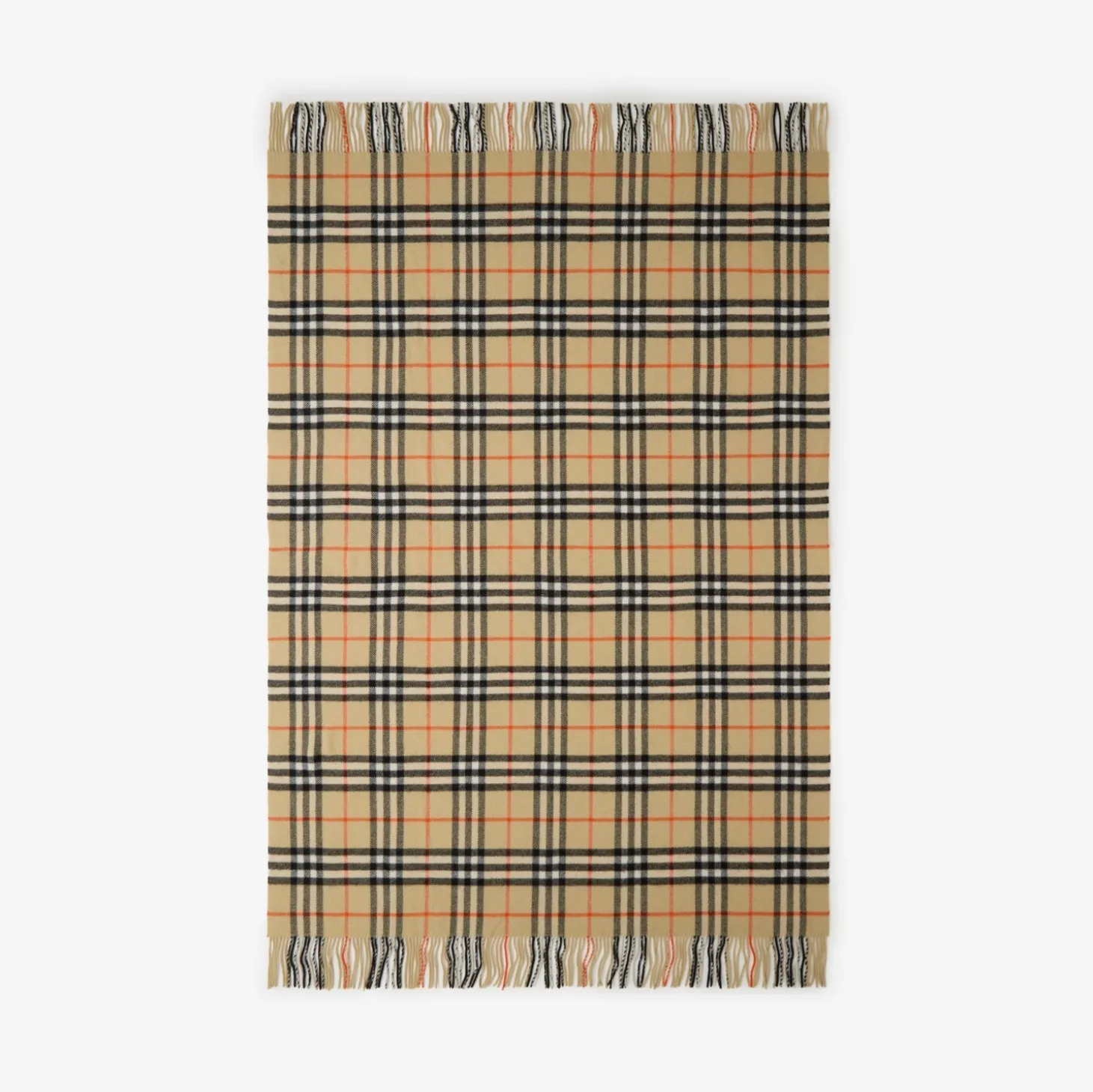 Check Wool Cashmere Blanket