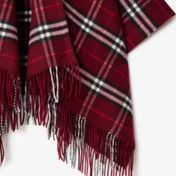 Check Wool Cashmere Cape