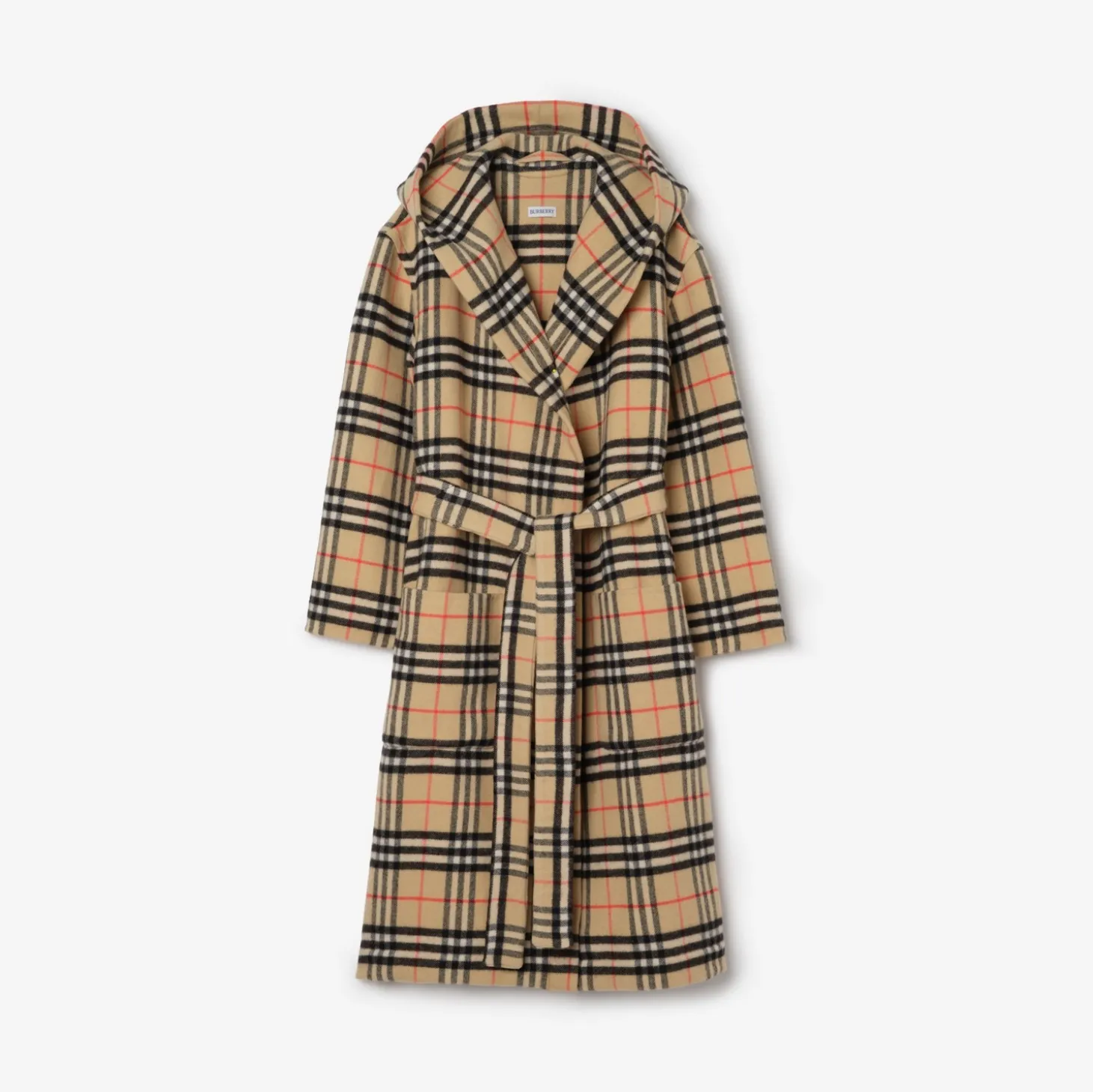 Check Wool Cashmere Robe