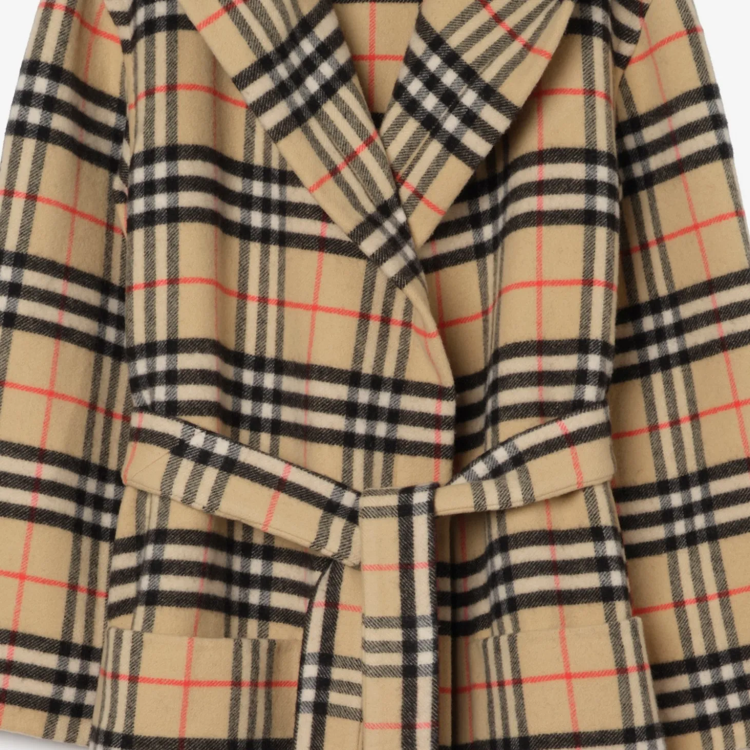 Check Wool Cashmere Robe