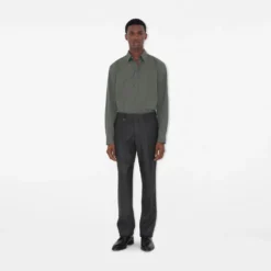 Check Wool Cashmere Tailored Trousers