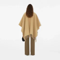 Check Wool Clip Cape