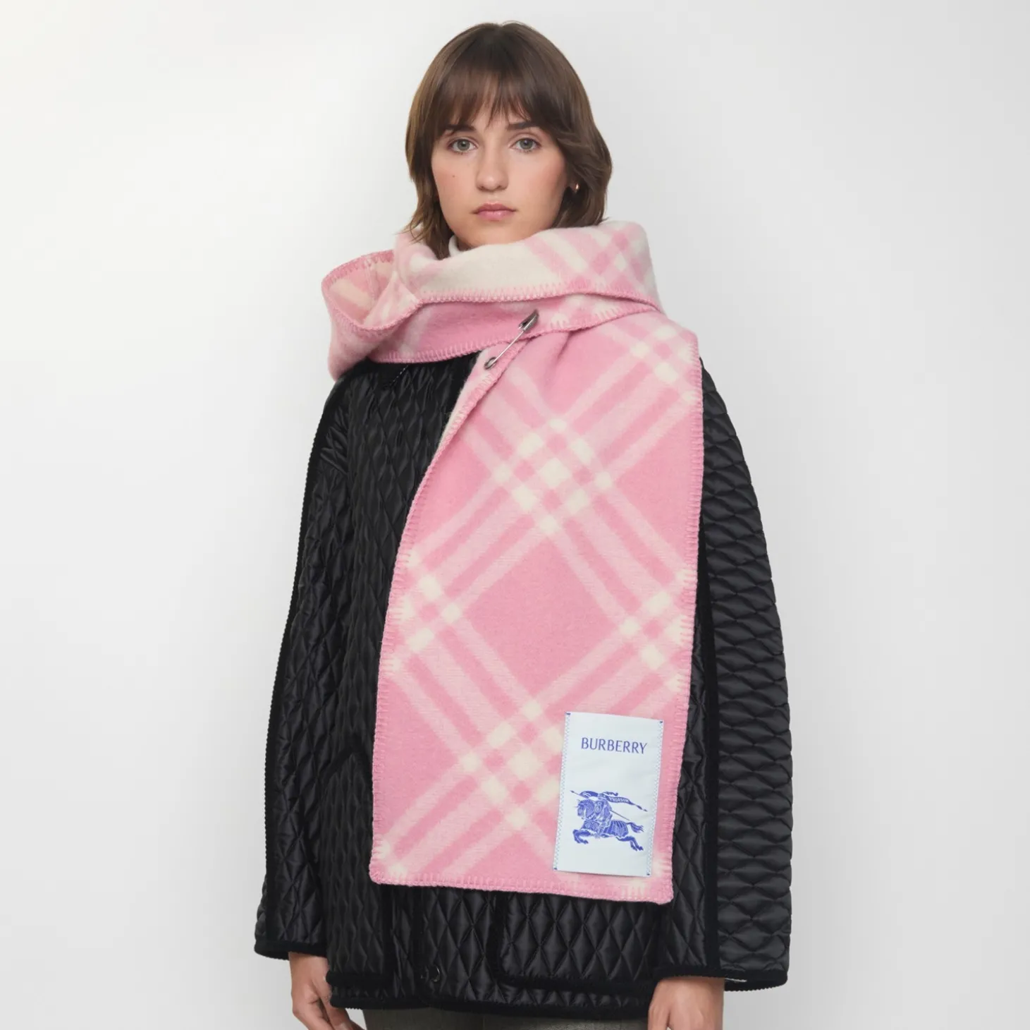 Check Wool Hooded Scarf